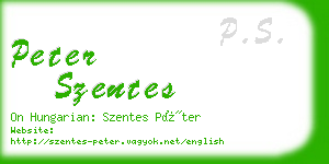 peter szentes business card